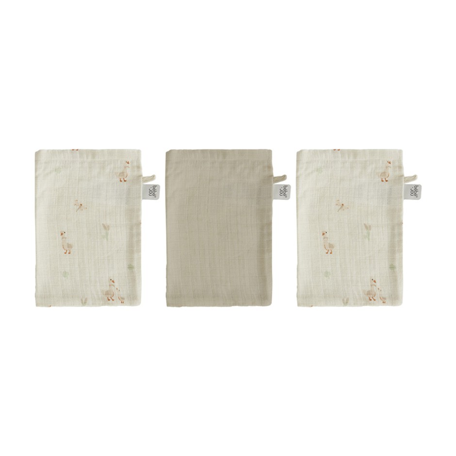Afb: Muslin wash mitt 3 pcs. - Hydrofiel washand 3 stuks Dear Goose