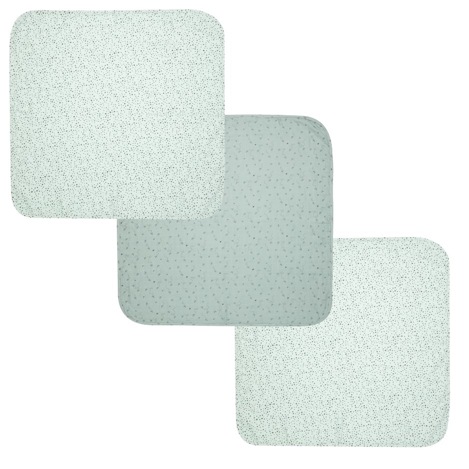 Afb: Tissu mousseline bebe 70x70 cm (ensemble de 3 pièces) - Tissu mousseline bebe 70x70 cm Fabulous Paper planes (ensemble de 3 pièces)
