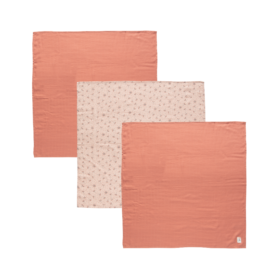Afb: Tissu mousseline bebe 70x70 cm (ensemble de 3 pièces) - Tissu mousseline bebe 70x70 cm Fabulous Wish Pink (ensemble de 3 pièces)