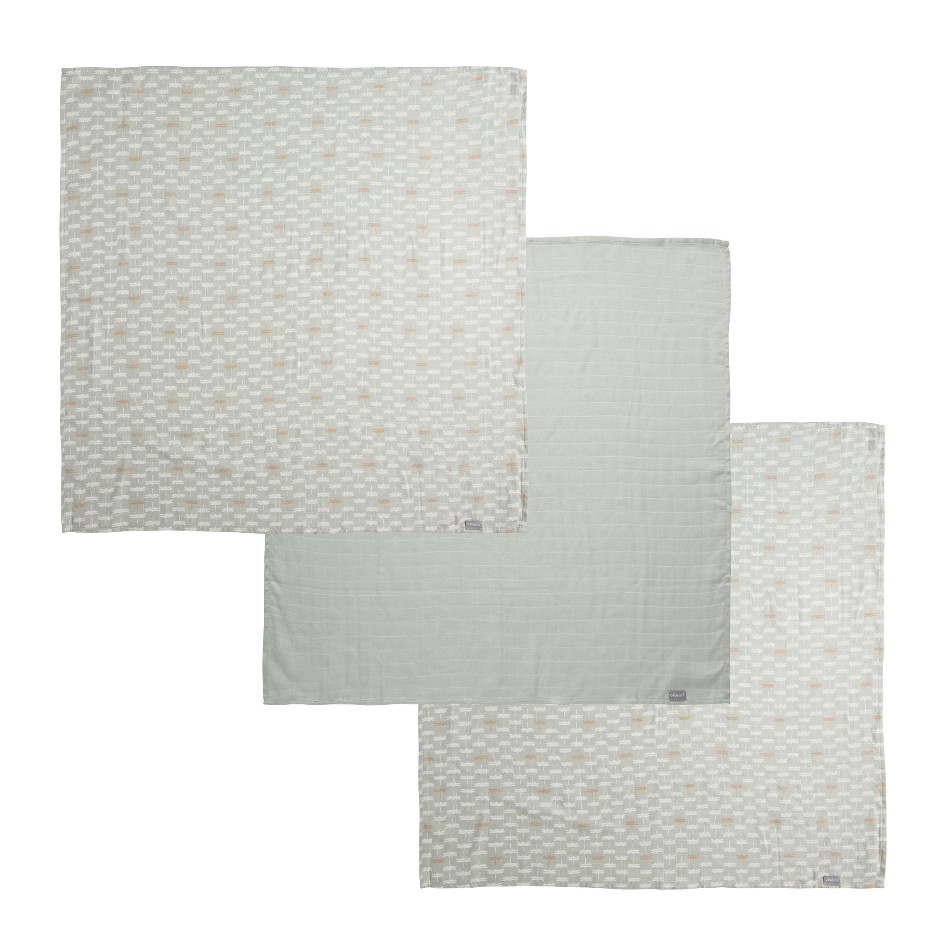 Afb: Tissu mousseline bebe 70x70 cm (ensemble de 3 pièces) - Tissu mousseline bebe 70x70 cm (ensemble de 3 pièces) Riverside