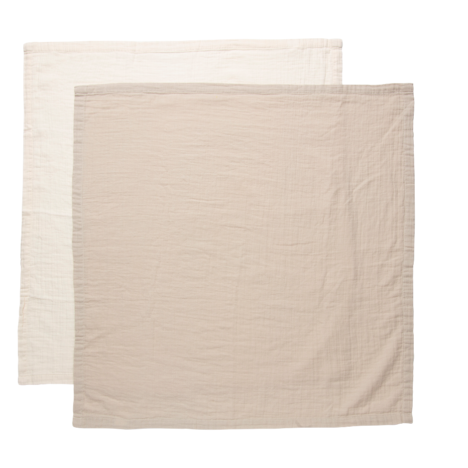 Afb: Muslin towel 70x70 cm 3 pcs. - Muslin towel 70x70 cm 2 pcs. Pure Cotton Sand